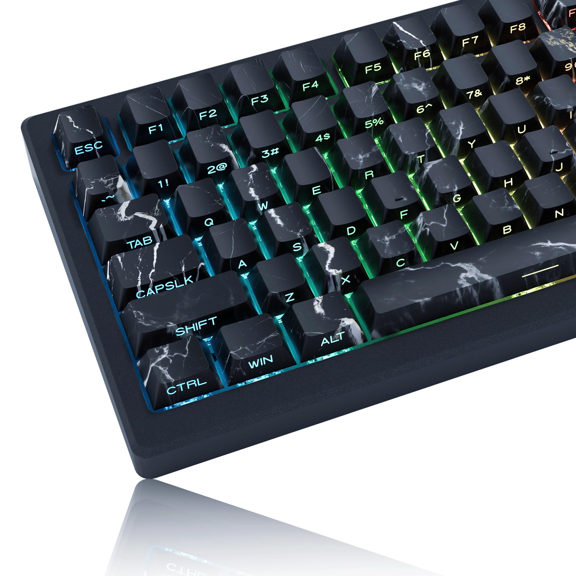 XVX PBT Keycaps - Cherry Profile, Side Print, Marble Texture, 136